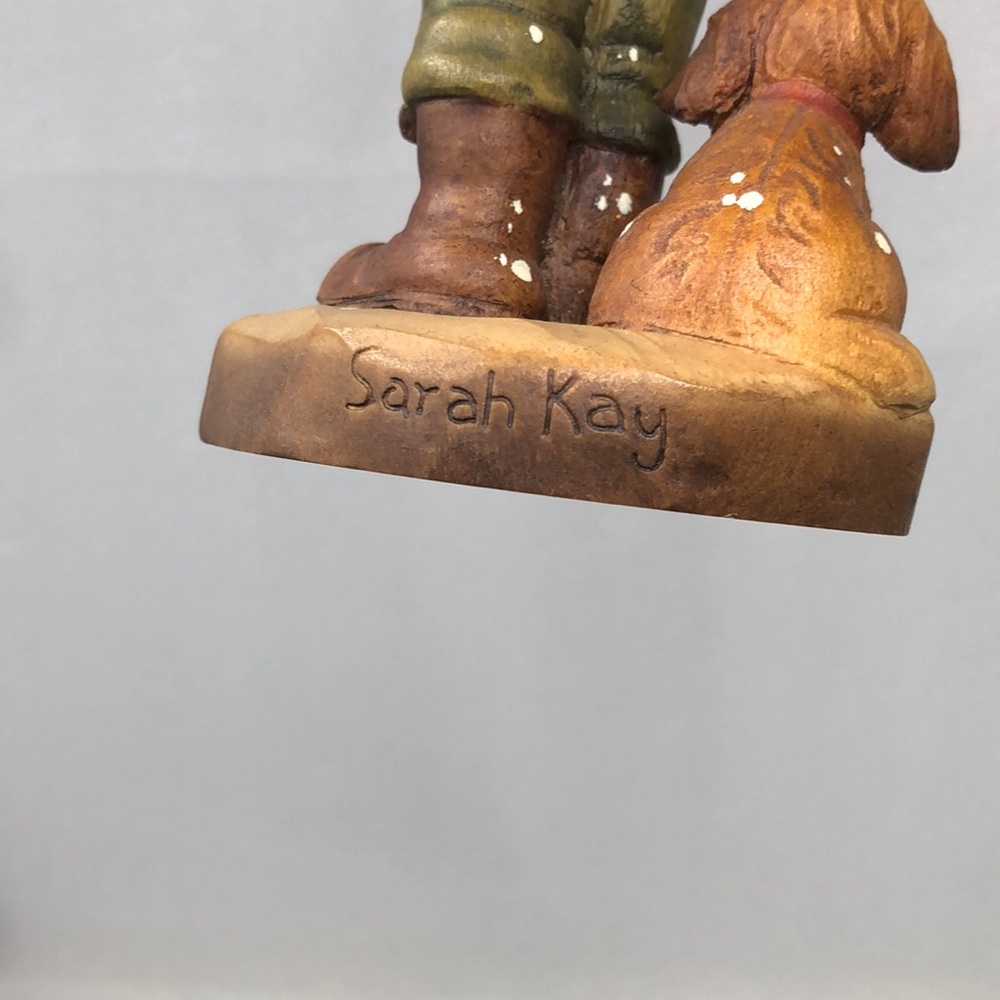 ANRI Tis The Season Hand Carved Figurine by Sarah Kay 6.5” 1993/2000 Italy - Picture 6 of 14